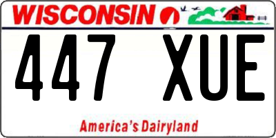 WI license plate 447XUE