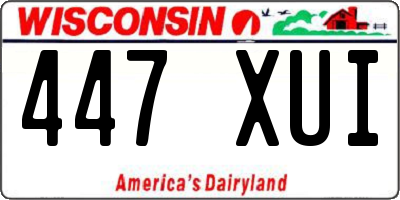 WI license plate 447XUI