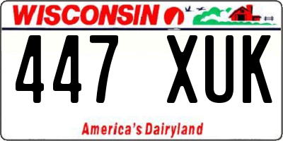 WI license plate 447XUK