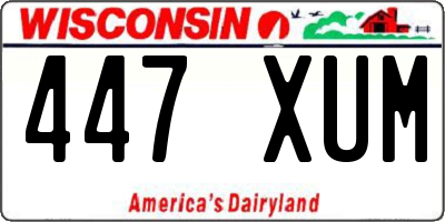 WI license plate 447XUM