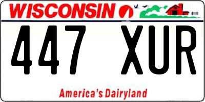 WI license plate 447XUR