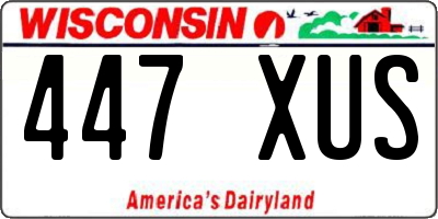 WI license plate 447XUS