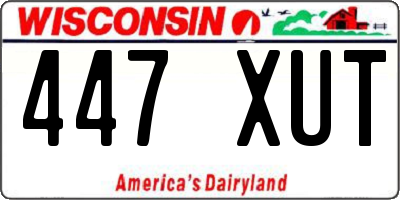 WI license plate 447XUT