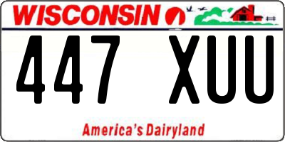 WI license plate 447XUU