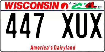 WI license plate 447XUX