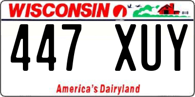 WI license plate 447XUY