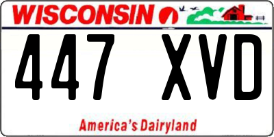 WI license plate 447XVD