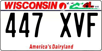 WI license plate 447XVF