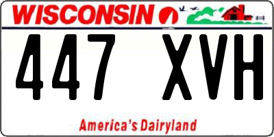 WI license plate 447XVH