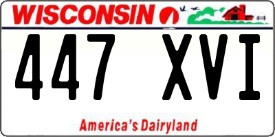 WI license plate 447XVI