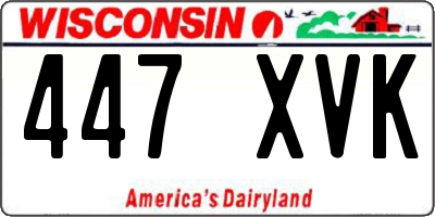 WI license plate 447XVK