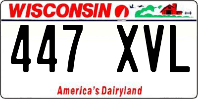 WI license plate 447XVL