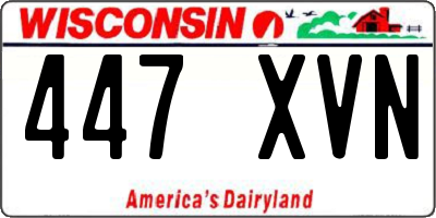 WI license plate 447XVN