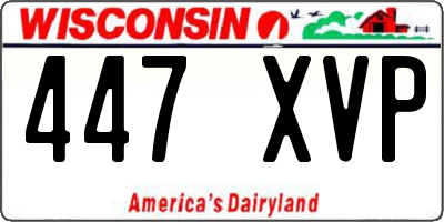 WI license plate 447XVP