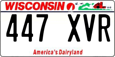 WI license plate 447XVR