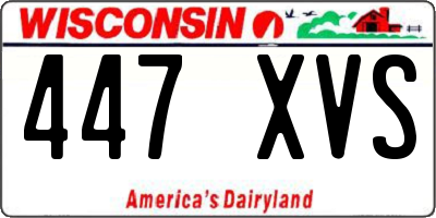 WI license plate 447XVS