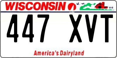 WI license plate 447XVT