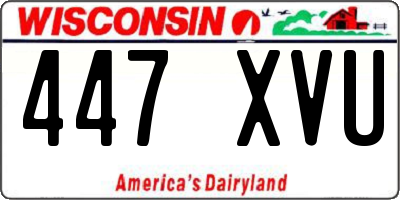 WI license plate 447XVU