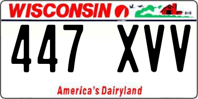 WI license plate 447XVV