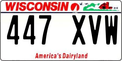 WI license plate 447XVW