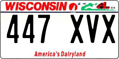WI license plate 447XVX