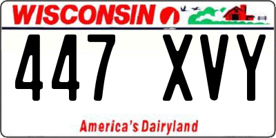 WI license plate 447XVY
