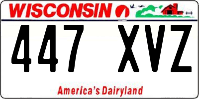 WI license plate 447XVZ