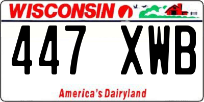 WI license plate 447XWB