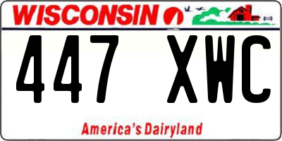 WI license plate 447XWC