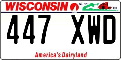 WI license plate 447XWD