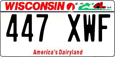 WI license plate 447XWF