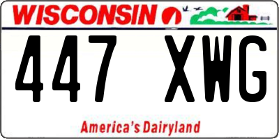 WI license plate 447XWG
