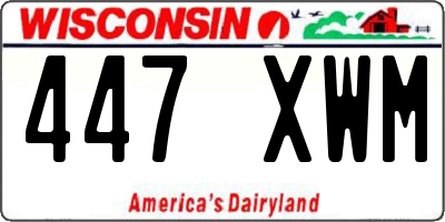 WI license plate 447XWM