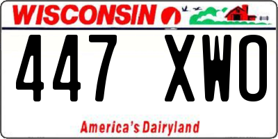 WI license plate 447XWO