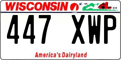 WI license plate 447XWP