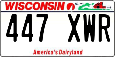 WI license plate 447XWR