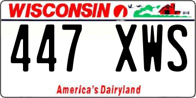 WI license plate 447XWS