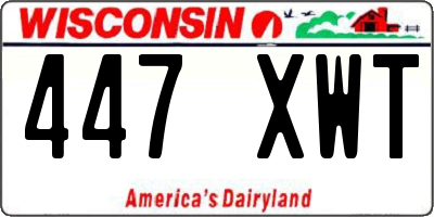 WI license plate 447XWT