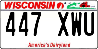 WI license plate 447XWU