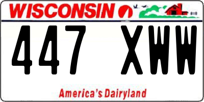 WI license plate 447XWW