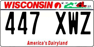 WI license plate 447XWZ