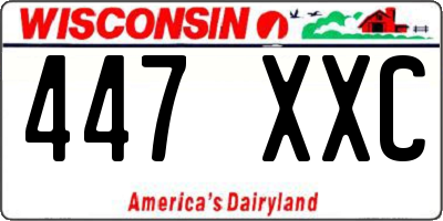 WI license plate 447XXC