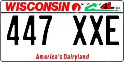 WI license plate 447XXE
