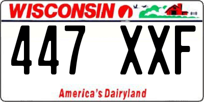 WI license plate 447XXF