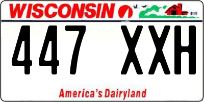 WI license plate 447XXH