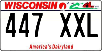 WI license plate 447XXL