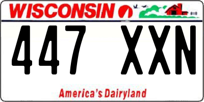 WI license plate 447XXN