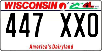 WI license plate 447XXO
