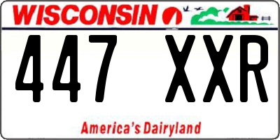 WI license plate 447XXR