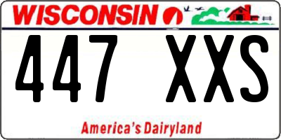 WI license plate 447XXS